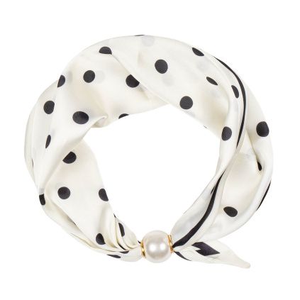 Šátek s magnetickou sponou černý puntík 7200842-2