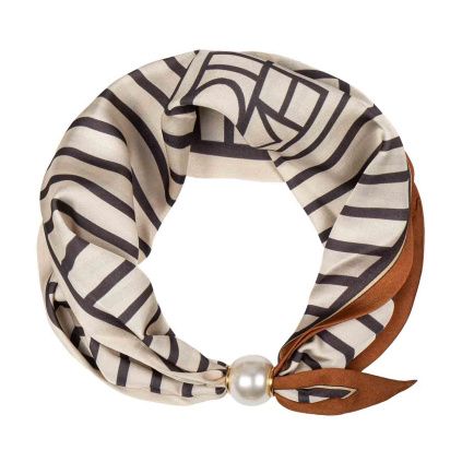 Šátek s magnetickou sponou hnědý 7200842-3