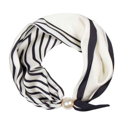 Šátek s magnetickou sponou bílo-černý 7200842-7
