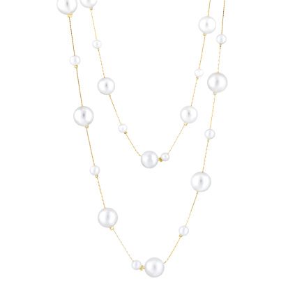 Řetízek s perlovými korálky průměr 5mm, 12 mm 2745