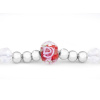 Náramek na ruku z chirurgické oceli - korálek s růží (Barva Fialová)