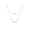 Řetízek na krk z chirurgické oceli, dvojřadý s drobnými geometrickými prvky 3001359