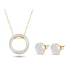 Set z chirurgické oceli, pozlacený kruh, 14 k řetízek + náušnice se zirkony 100011