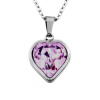 Set z chirurgické oceli srdce - růžové, řetízek + náušnice se zirkony 100001