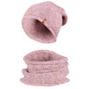 Dámský zimní set, čepice a tunel Mark - melír dvou růžových barev 7100331-3