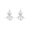Rhodiované náušnice, andílek se zirkonem 1001941