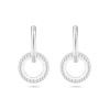 Náušnice z chirurgické oceli, visací kroužek, ozdobený bílým kroužkem se zirkony 1002237