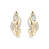 Pozlacené náušnice 14K, rozvinuté lístky ozdobené zirkony 1002313