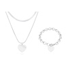 Set z chirurgické oceli, dvojřadý řetízek + náramek se srdíčkem 155
