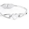 Náramek z chirurgické oceli, srdíčko - bílá perleť se zirkony 2001714-1