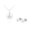 Set z chirurgické oceli, jemný řetízek + náušnice, ozdobené bílou perlou 162