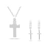 Set z chirurgické oceli malý křížek, řetízek + visací náušnice 183