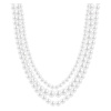 Náhrdelník 4297-11 trojřadý s malými umělými perličkami - bílé barvy 6000654
