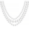 Náhrdelník 4297-11 trojřadý s malými umělými perličkami - bílé barvy 6000654