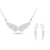 Set z chirurgické oceli andělské křídlo se zirkony, řetízek + náušnice 215
