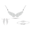 Set z chirurgické oceli andělská křídla, řetízek + náušnice + náramek se zirkony a perletí 217