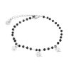 Set z chirurgické oceli, ozdobený černými korálky se čtyřlístkem, řetízek + náramek 225