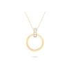 Pozlacený řetízek 14k zlatem s přívěskem, spojené kruhy se zirkonem 3001668