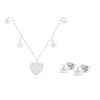 Set z chirurgické oceli srdce s perličkami, řetízek + náušnice se zirkony 243