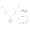 Set z chirurgické oceli srdce s perličkami, řetízek + náušnice + náramek se zirkony 245