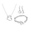 Set z chirurgické oceli srdce, řetízek + náušnice+ kroucený náramek 248