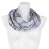 Dámský šátek tunel s potiskem listů, šedé barvy 7200611-6