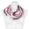 Dámský šátek tunel s potiskem 37505 tahy se zlatou nitkou, světle růžové barvy 7200614-2