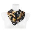 Dámský oboustranný hedvábný šátek YF2042-1 letuška s potiskem, černo-bílé barvy 7200618
