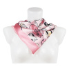 Dámský hedvábný šátek RR3050-01 letuška s potiskem koček, růžové barvy 7200619-3