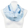 Dámský šátek tunel 055-2 se stříbrným potiskem stromu, modré barvy 7200630-4