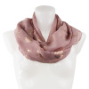 Dámský šátek tunel 355-7A se zlatým potiskem vážky, starorůžové barvy 7200628-4