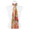 Dámský obdélníkový šál 36526 s potiskem květin, oranžové barvy 7200635-3
