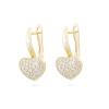 Pozlacené náušnice 14k visací, srdce vyskládané zirkony 1002660
