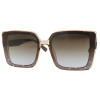 Dámské sluneční brýle, čtvercové C3139 se třpytkami, čiré hnědé barvy 9001557-79