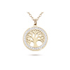 Pozlacený řetízek 14k zlatem s přívěskem, strom života se zirkony 3001739