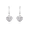 Náušnice z chirurgické oceli kroužek, visací srdce vykládané zirkony 1002703