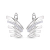 Rhodiované náušnice visací, vlnky ozdobené čirými zirkony 1002742