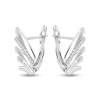 Rhodiované náušnice visací, vlnky ozdobené čirými zirkony 1002742