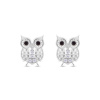 Náušnice z chirurgické oceli, sovička ozdobená zirkony 1002733