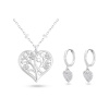 Set z chirurgické oceli SRDCE se STROMEM ŽIVOTA, řetízek + visací náušnice se zirkony 261
