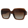 Dámské polarizační sluneční brýle, čtvercové P22218, hnědé barvy - růžová barva koncovek obrub 9001399-149