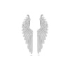 Rhodiované náušnice 14k, roztažená andělská křídla 1002781
