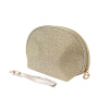 Kosmetická taška kulatá, zlaté barvy s lesklým prošitím 9001340-1