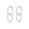 Náušnice z chirurgické oceli kroužek, visací kruhy se zirkony 1002237