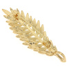 Brož - palmový list s broušenými kamínky, zlaté barvy 9001683-1