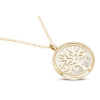 Řetízek z chirurgické oceli, pozlacený 14k, medailon strom života s čirými kamínky 3001896