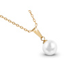 Řetízek z chirurgické oceli, pozlacený 14k s přívěskem, bílá perlička 3001869