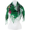 Dámský kašmírový čtvercový šátek peříčka 23105-42, zelené barvy 7200583-9