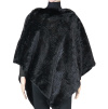 Dámské pončo s límcem z umělé kožešiny XY-323, černé barvy 9001726