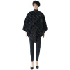 Dámské pončo s límcem z umělé kožešiny XY-45, černé barvy 9001727-1